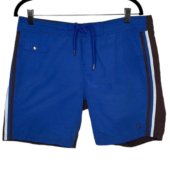 Ben Sherman Blue Brown Two Tone Swim Trunks Sz M - Picture 1 of 7